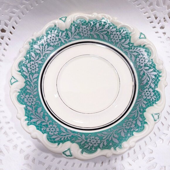 Vintage Seltmann Weiden Porcelain | Cup & Saucer | Silver Floral Leaf Design | - Picture 6 of 10